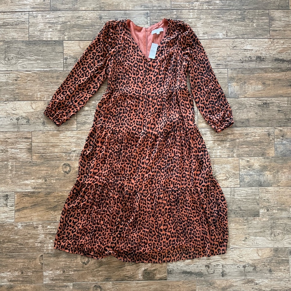 NWT LOFT leopard print dress S